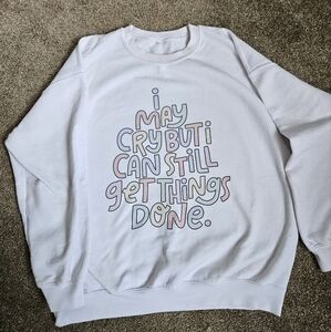 Graphic Sweatshirt with Motivational Quote